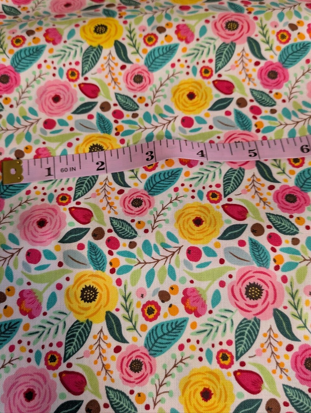 Flowers Cotton Fabric 2 Yards